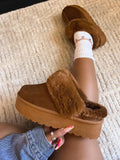 Bonita Platform Slippers- Camel