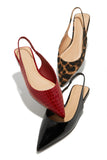 Ashlyn Pointed Toe Flats-Cherry Croc