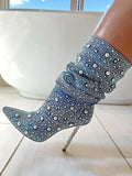 Chelsea Embellished Denim Boots