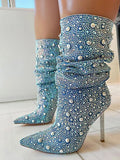 Chelsea Embellished Denim Boots