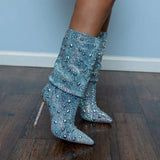 Chelsea Embellished Denim Boots