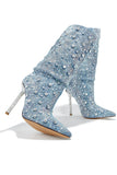 Chelsea Embellished Denim Boots