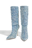 Chelsea Embellished Denim Boots