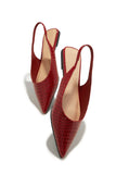 Ashlyn Pointed Toe Flats-Cherry Croc